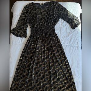 Elegant Black and Gold Women's Dress